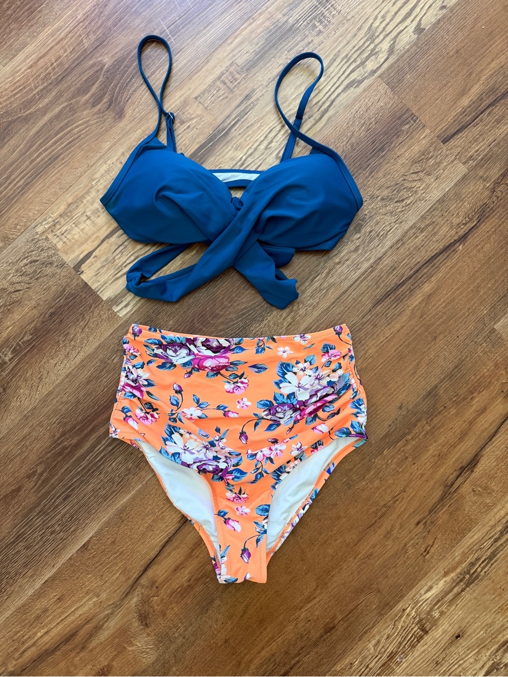 Women’s Two-Piece Bikini Set with Criss Cross top & High-Waist Bottoms